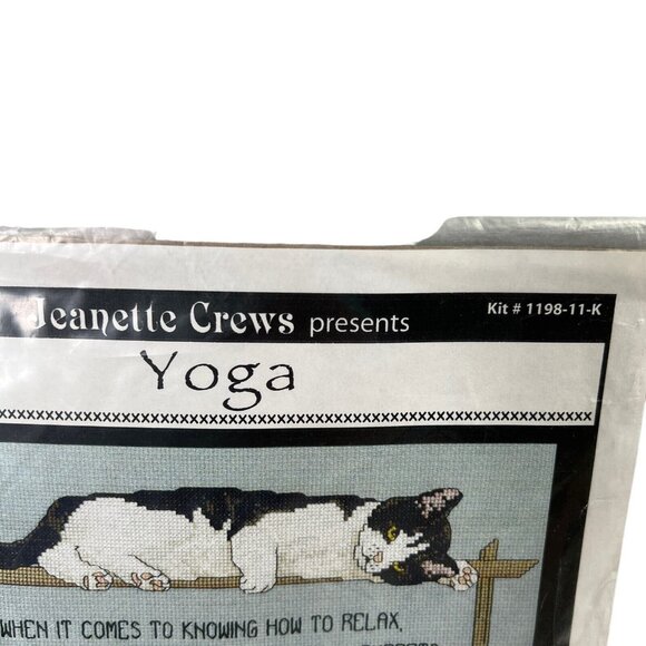 Jeanette Crews Designs Cross-Stitch Kit Yoga and Cats New NOS #1198-11-K - Picture 5 of 6